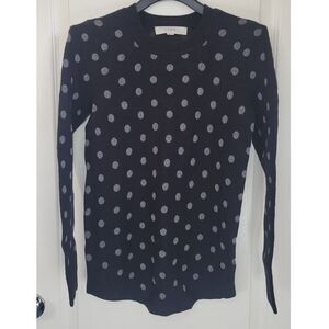 Loft Metallic Silver Polka Dot Sweater